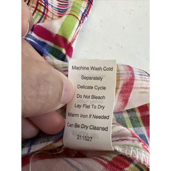 CAbi 797 Cirque Plaid Button Down Long Sleeve Shirt Womens Blouse Rayon Medium - Picture 9 of 9